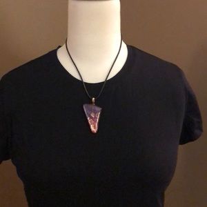 Necklace with glass pendant